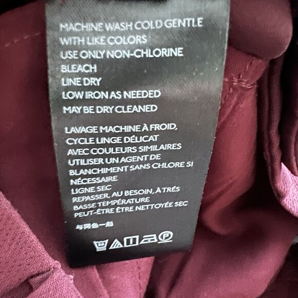 Anthropologie Sasha Red Wine Maroon Button Fly Tapered Pants Trousers Size 6 Ab7 - Picture 6 of 7